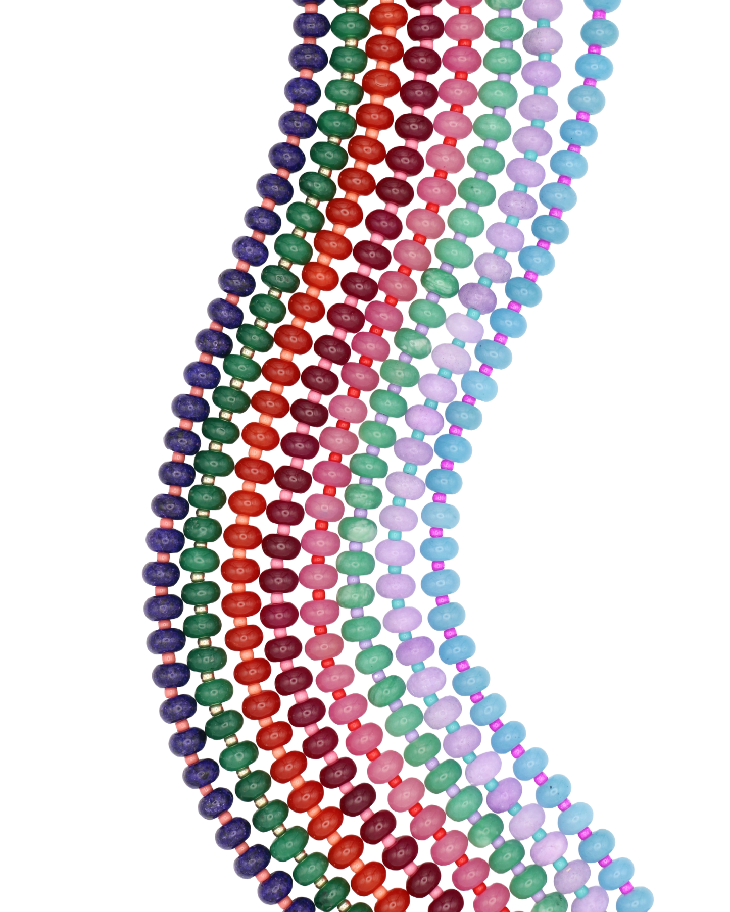 DONKERBLAUW/KORAAL RONDELLE KETTING MARINA