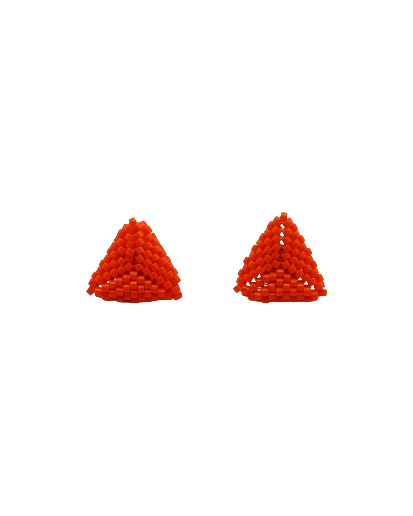 ORANGE TRIANGLE STUD EARRINGS