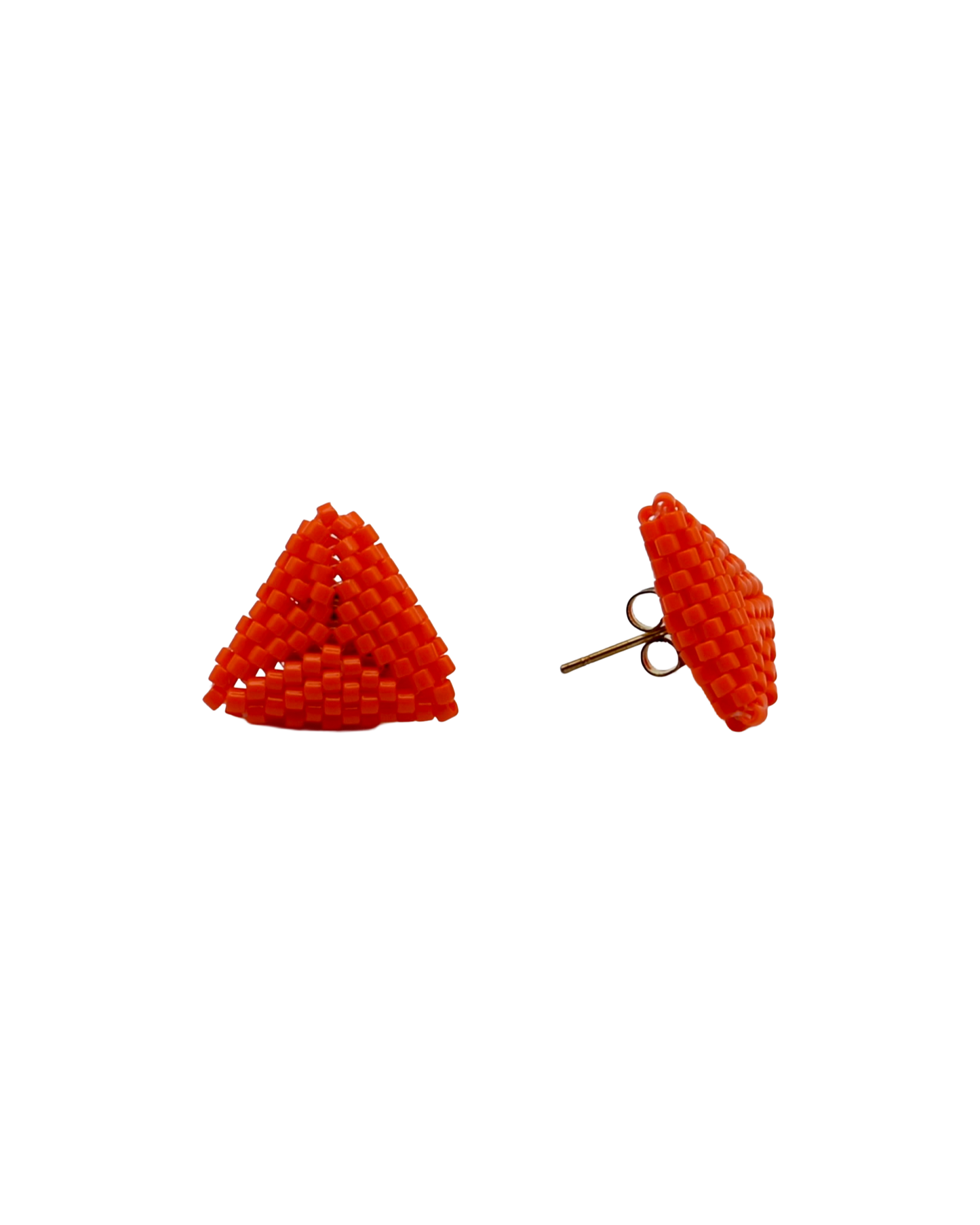 ORANGE TRIANGLE STUD EARRINGS