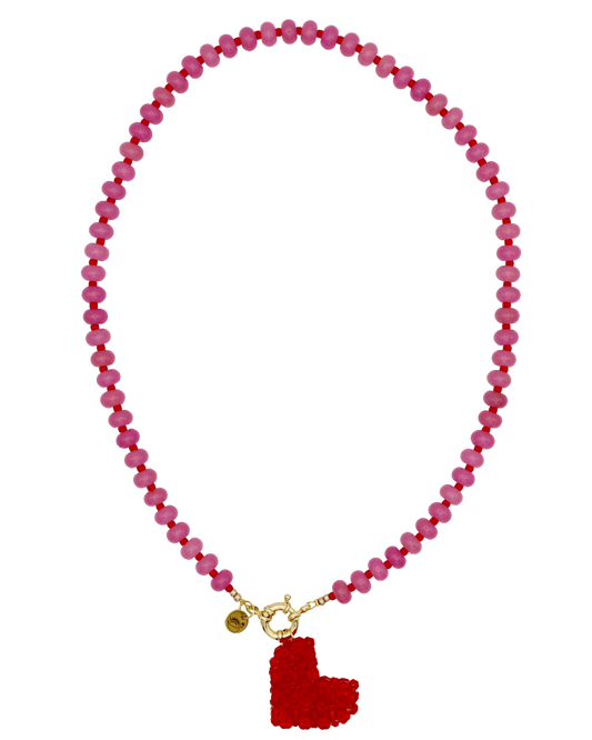 RODE HAPPY HEARTS KETTING