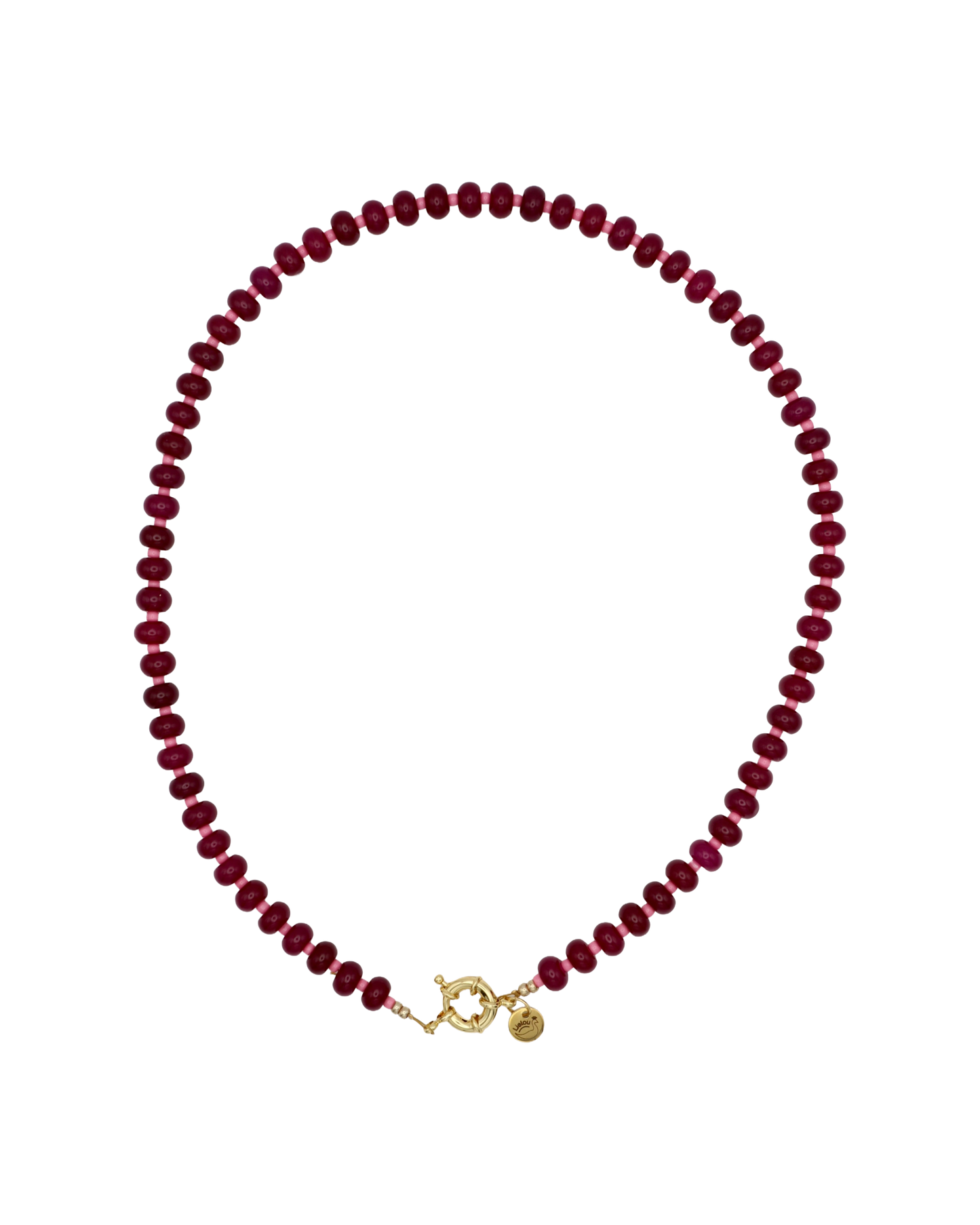 ROODPAARS/ROZE RONDELLE KETTING MUSE