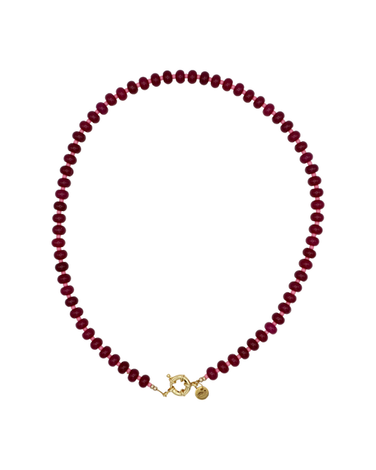 ROODPAARS/ROZE RONDELLE KETTING MUSE