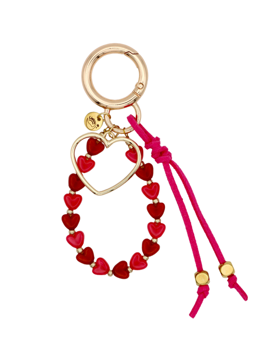 ROOD/ROZE HAPPY HEARTS BAG CHARM