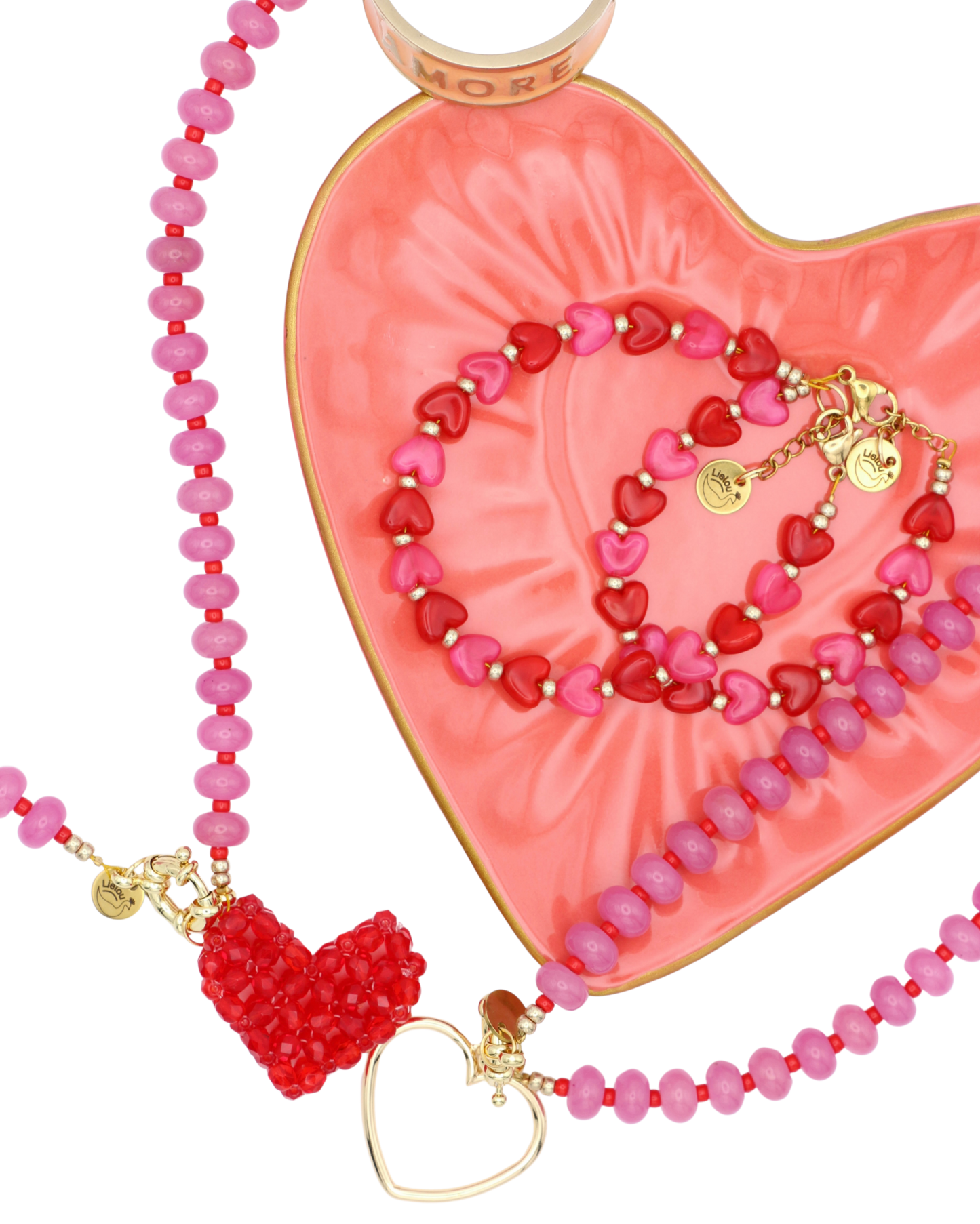 ROOD/ROZE HAPPY HEARTS ARMBAND